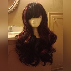 Red, black wig